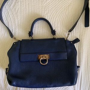 Salvatore Ferragamo Authentic Blue Leather Bag